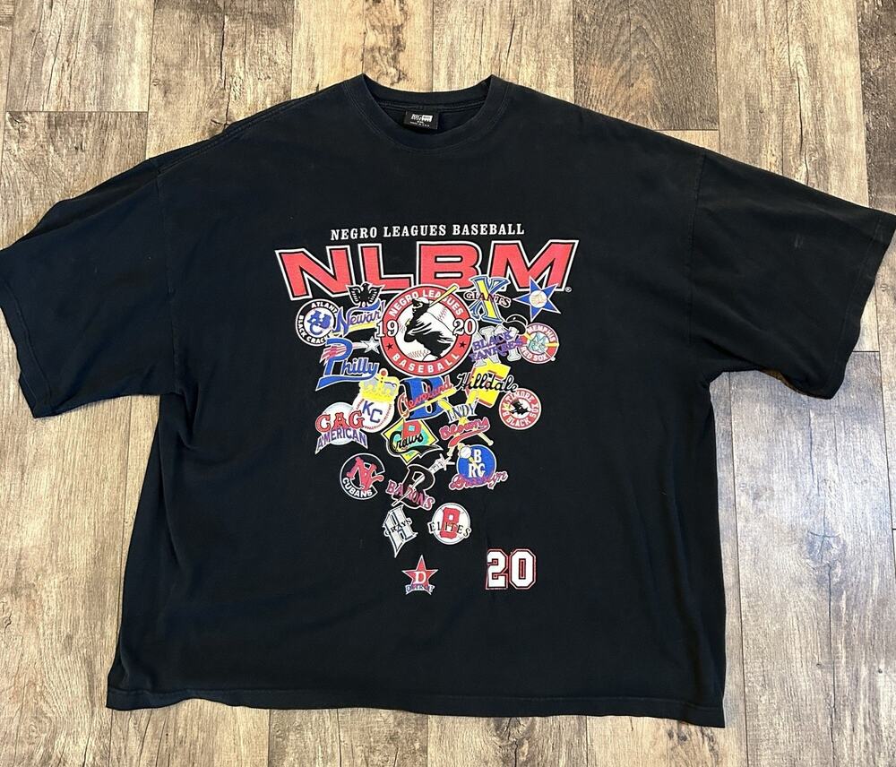 Big Boy Headgear Men’s 2XL 1920 Negro League Baseball Logos NLBM Black Tee